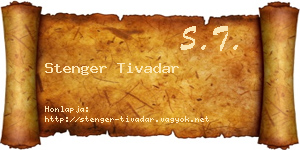 Stenger Tivadar névjegykártya
